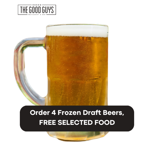 Order 4 Frozen Draft Beers, FREE SELECTED FOOD